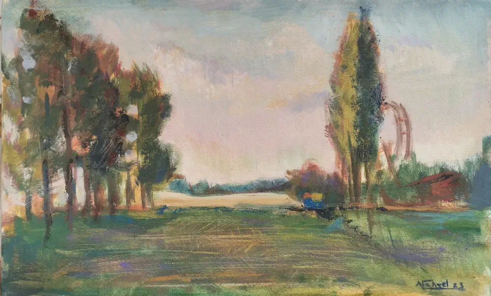 Vista con noria de fondo de Nahuel Vera